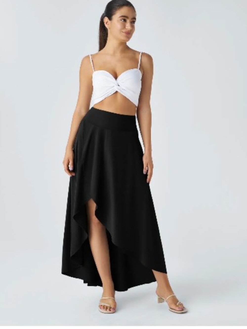 NWT Halara Breezeful High Waisted High Low Ruffle 2-in-1 Quick Dry Maxi Skirt M